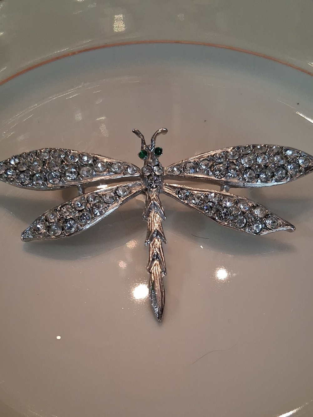 Rhinestone Dragonfly Brooch
